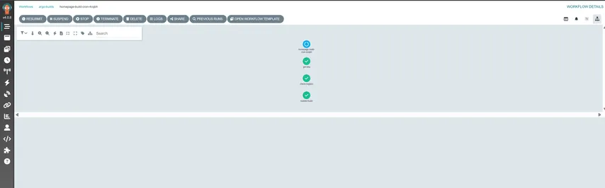 Une capture d'écran de l'interface utilisateur d'Argo Workflows affichant une exécution de workflow réussie.