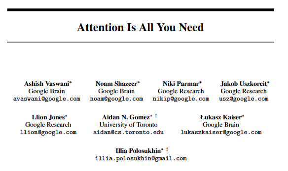 Screenshot of paper 'Attention is all you need'